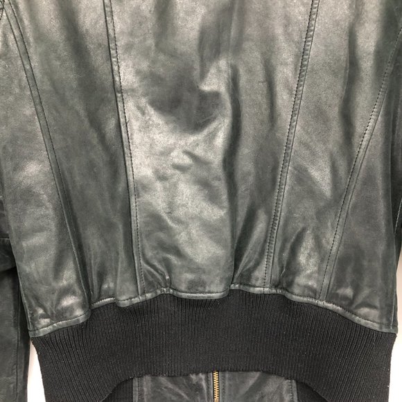 Nordstrom's Make + Model Black Leather Bomber Jacket size M - Picture 12 of 14